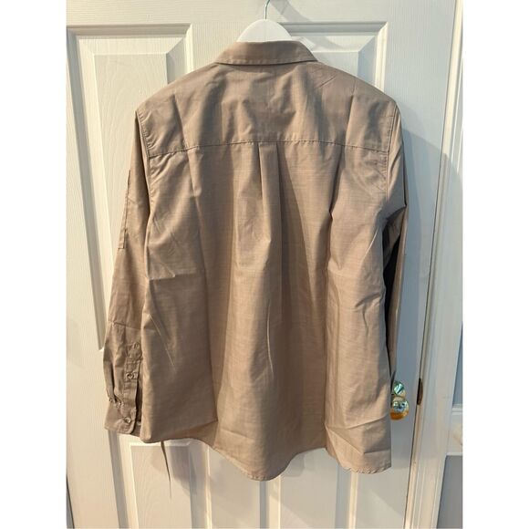 Chef Works Khaki Long Roll Tab Sleeve Shoulder Pocket Button Down Shirt sz XL NW - Picture 6 of 8